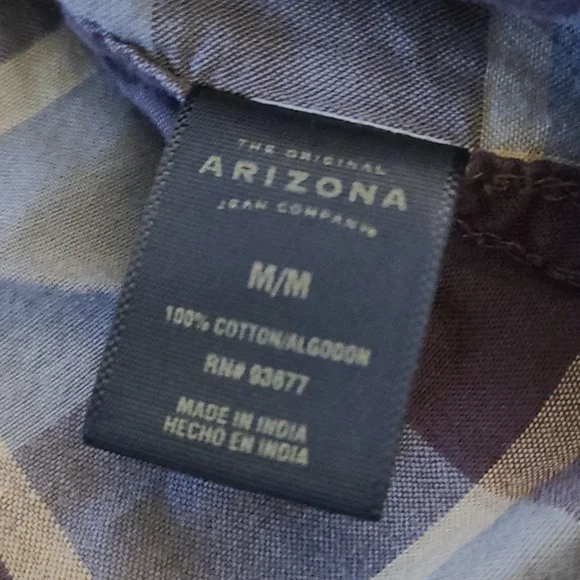 Arizona Men's Plaid Long Sleeve Shirt sz M - Picture 3 of 6